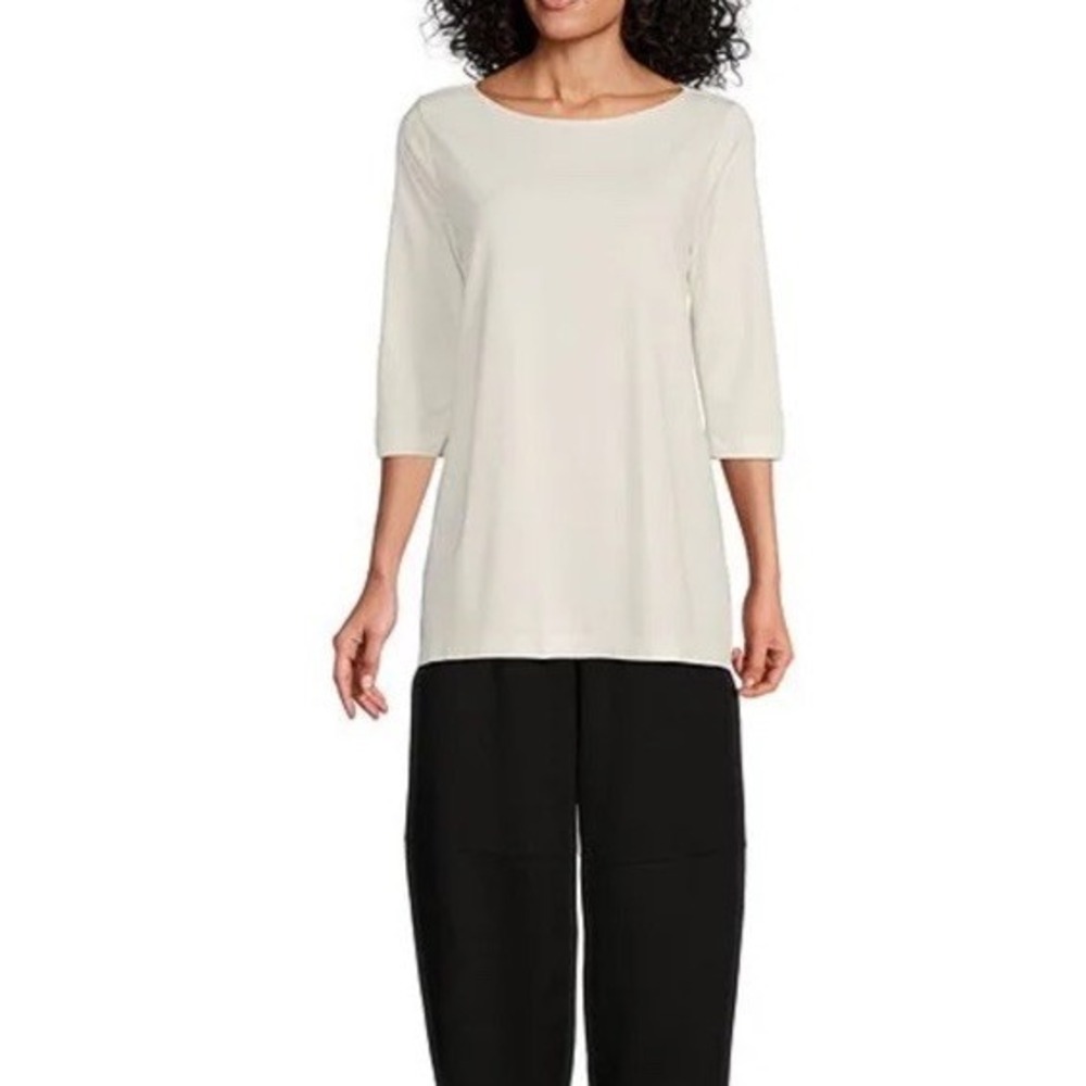 Bryn Walker Piera Ponti Elbow Sleeve Top Tee Ivory Popover Medium